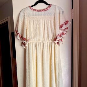 Anthropologie vintage hippie clinch-waist dress